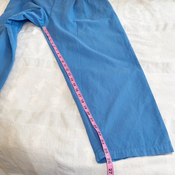 Big Bud Press Petite Trousers Blue Cotton Twill High Waist Relaxed Fit Petite M - Picture 8 of 13